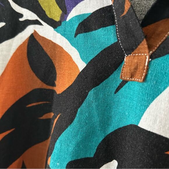 For Cynthia linen blend colorful top womens size small - Picture 6 of 8